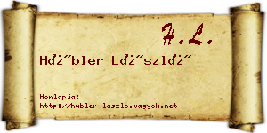 Hübler László névjegykártya